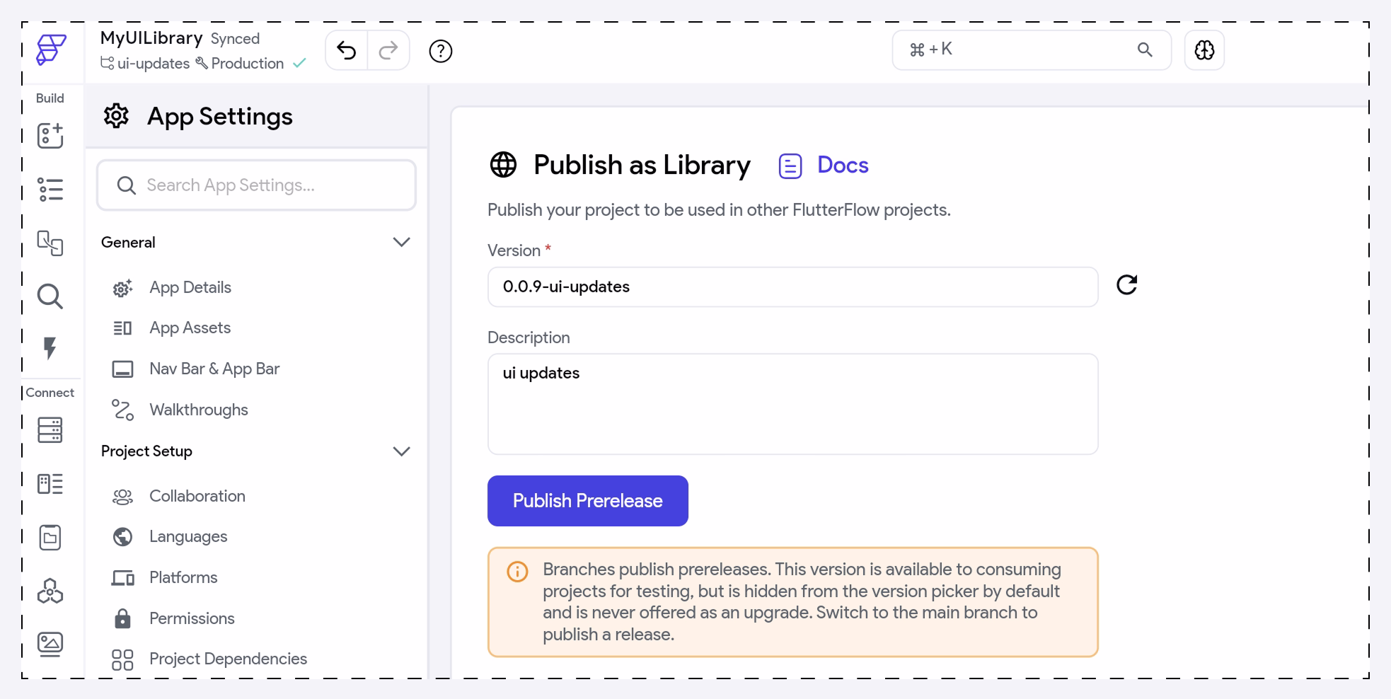 Publish a prerelease version of a library